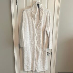 Plush White Long Robe - Women’s Cozy Sleepwear